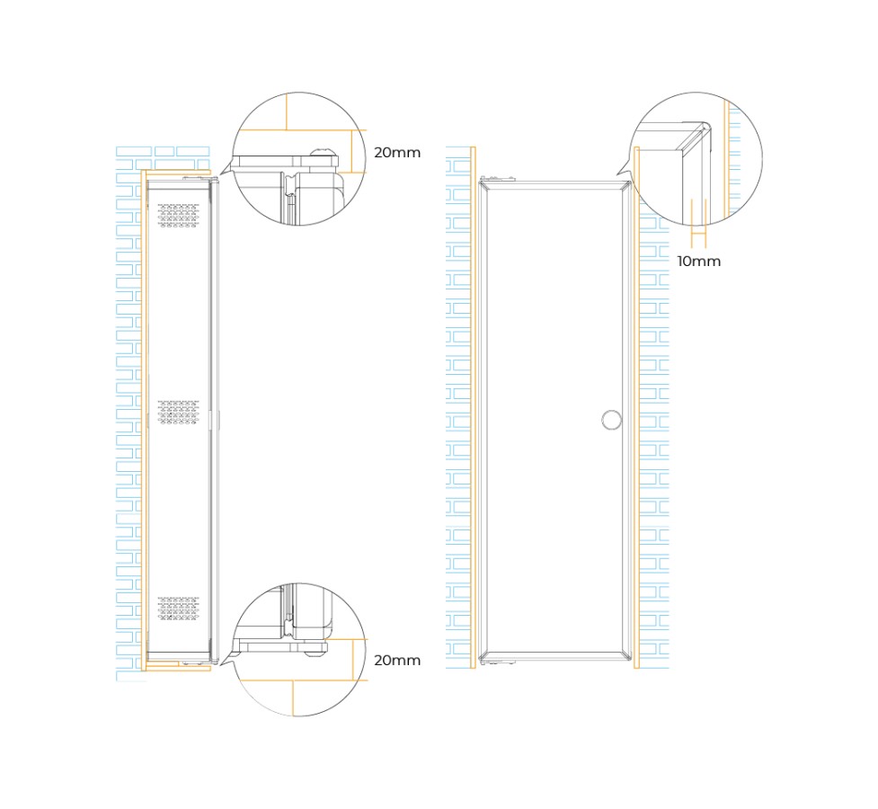 Solution 1, surface mounted plan diagram