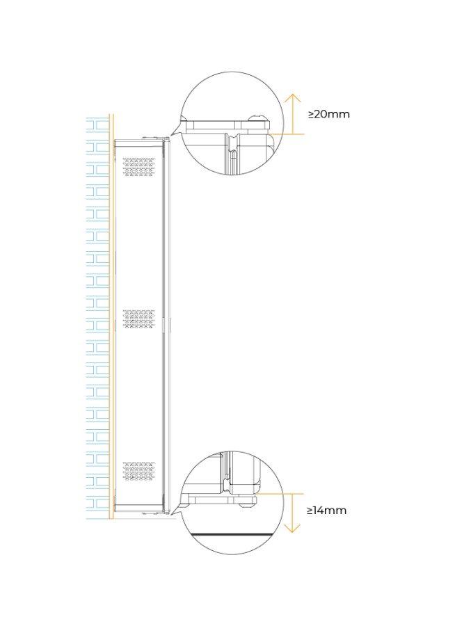 Solution 1, surface mounted plan diagram